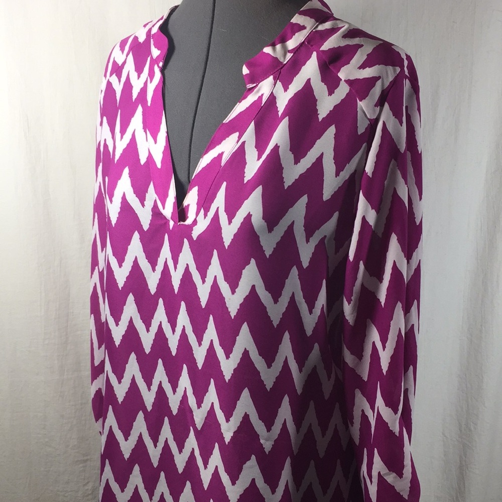 Riley + James Tab Sleeve Top Blouse Size Large
